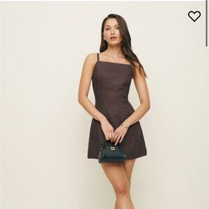 Reformation Phillipa Linen Dress - Size 0 - Chocolate Chip